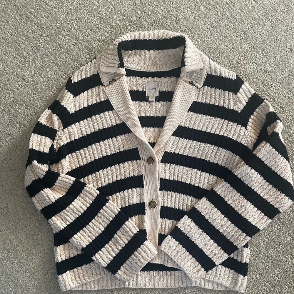 Maeve Striped Knit Cardigan